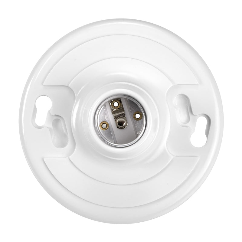 [Australia - AusPower] - Maxxima Keyless Plastic Lamp Holder - One-Piece Medium Base, E26 Socket Outlet Box Mount, 660W, Ceiling Lighting, Compatible with LED and Incandescent Light Bulbs - 2 Pack 