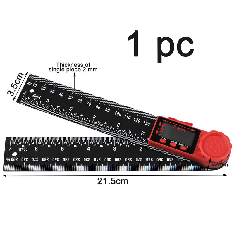 [Australia - AusPower] - 1 x Angle Gauge, 400 mm Digital Protractor, 360° Rotating Protractor Digital with Display Size and Screen Hold, for DIY, Woodworking, Construction, Measurement, Black 