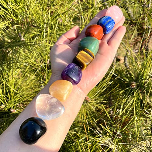 ZenQ Large Tumbled Stones and Crystals Set of 9, 25-35mm Polished