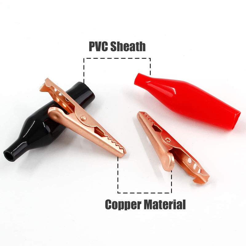 [Australia - AusPower] - 24 Pcs Copper Alligator Clips, Insulated Alligator Clips Electrical Test Kit Crocodile Clamps with Protective Insulation Cover (27mm) 