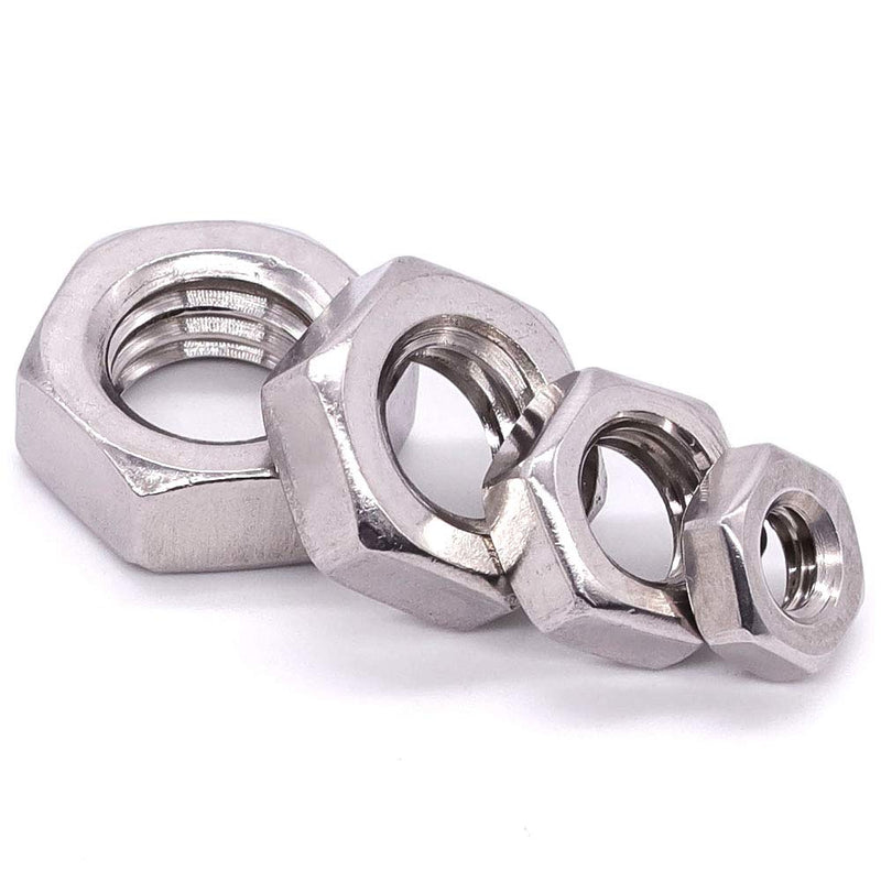 [Australia - AusPower] - 3/8-16 UNC Stainless Steel Thin Hex Nuts Hexagon Jam Nuts, 304 Stainless Steel 18-8, Full Thread, Coarse Thread, 25 PCS 3/8"-16 