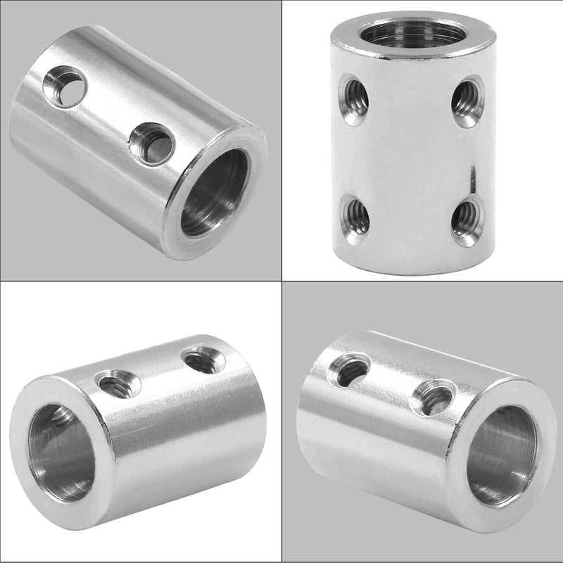 [Australia - AusPower] - 2 Pcs Bore Rigid Coupling Set 10mm to 10mm Shaft Coupler Connector Stainless Steel Coupler Rigid Couplings for 3D Printers Motor Accessories 2 