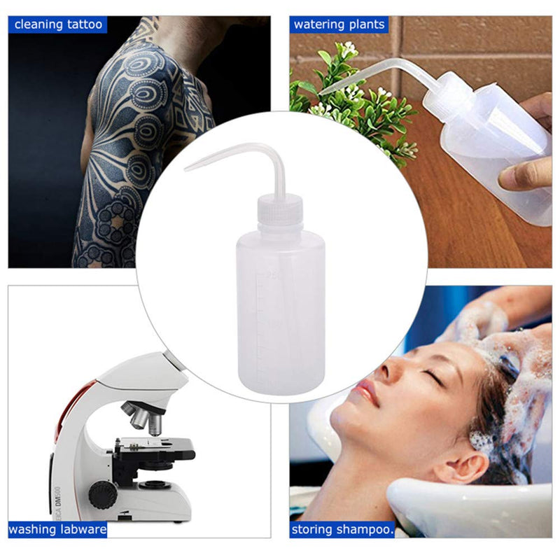 [Australia - AusPower] - Yuelong Plastic Squeeze Bottle,2Pcs Safety Wash Bottle 500ml Convenient Green Soap Supply Tattoo Squeeze Bottle with Scale Labels Watering Tools for Medical Label Tattoo Supplies(500ml,16oz,1 Bottle) 2 Count (Pack of 1) 