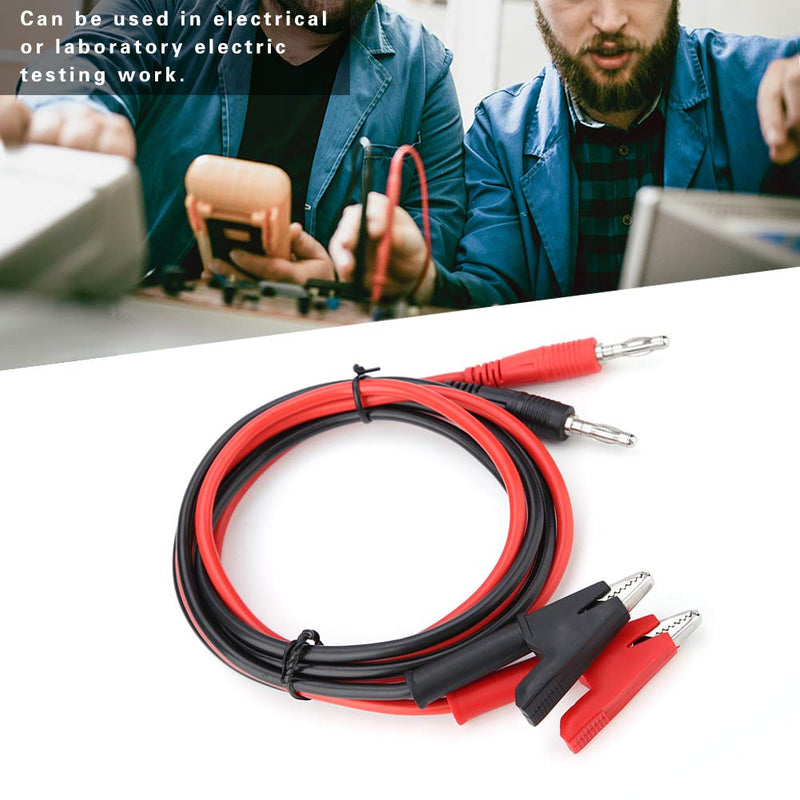 [Australia - AusPower] - P1040 2 Copper 4 mm Banana Plug to Crocodile Clamp 15A Banana Plug to Crocodile Clamp Cable 1 m for Testing the Probe 