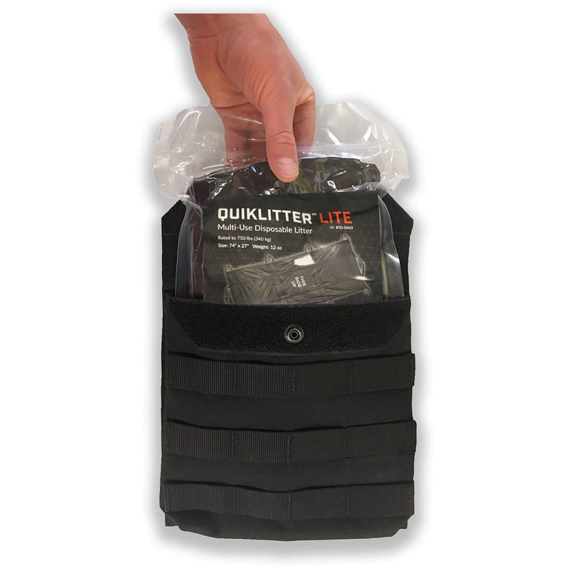 [Australia - AusPower] - Rescue Essentials Quiklitter Lite, Black Nylon Handles, Nylon Fabric, 750 Lb Rated for Patient Transport and casualty Evacuation, Vacuum Sealed for Small Cube Space 