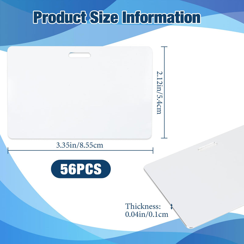 56PCS Sublimation id Badge Blanks Double Sided Aluminum Sublimations Luggage Tag Blank id Name Tags Metal Keychain Sublimation Blanks Bulk Thwartwise-56set