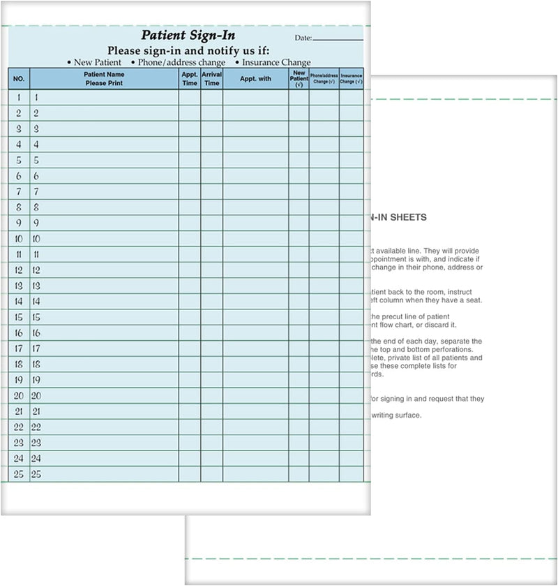 [Australia - AusPower] - NCR Carbonless 3 Part Patient Sign in Sheets HIPAA Approved and Compliant for Confidentiality in All Medical Offices 