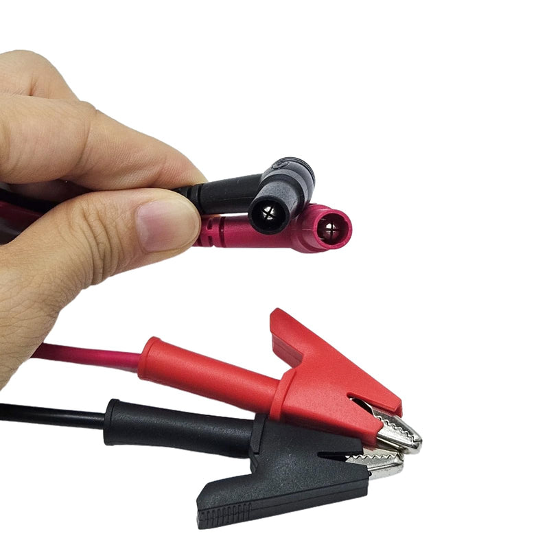 [Australia - AusPower] - 2Pcs 14 Gauge Multimeter Test Leads Right Angle Banana Plug to Alligator Clip, CAT III 1000V 10A Heavy Duty PVC Wire for Electrical Testing 3 Feet Red_Black_Banana_Plugs_Alligator_Clips 