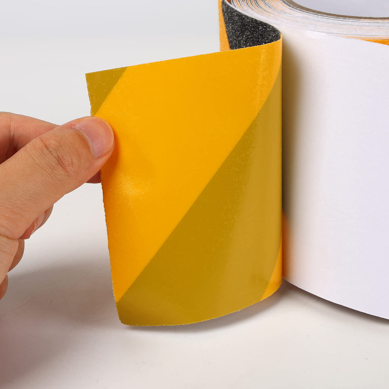 Anti Slip Tape 2in x 32ft Black and Yellow, Heavy Duty Grip Tape for Stairs, Steps, Ramps, Industrial Floors, Waterproof Non-Slip Safety Traction Tape for Indoor & Outdoor Hazard Warning