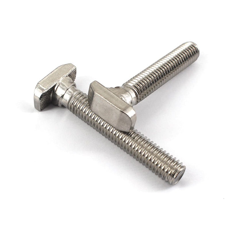 [Australia - AusPower] - 20Pcs M8x40mm 304 Stainless Steel T-Slot Bolt 45 Series Aluminum Profile T-Shaped Screw Bolt Fastener 19mm Head Size M8x40 