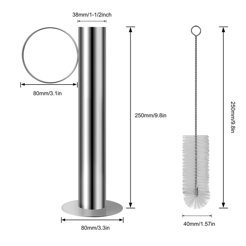 [Australia - AusPower] - Stainless Steel Maple Syrup Hydrometer Test Cup for Sap Processing with Cleaning Brush, 10-Inch Test Cup for Precision Density Readings 