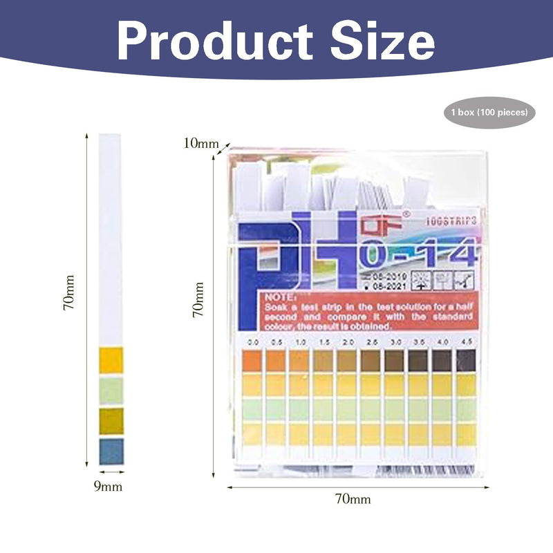 [Australia - AusPower] - Pack of 100 Urine Test Strips PH Value Test Strips, Urine Test Strips, Four Colour Acid Base Test Paper, Measuring Range for Aquariums, Laboratories & Health Checks, Precise Measurement for Water 