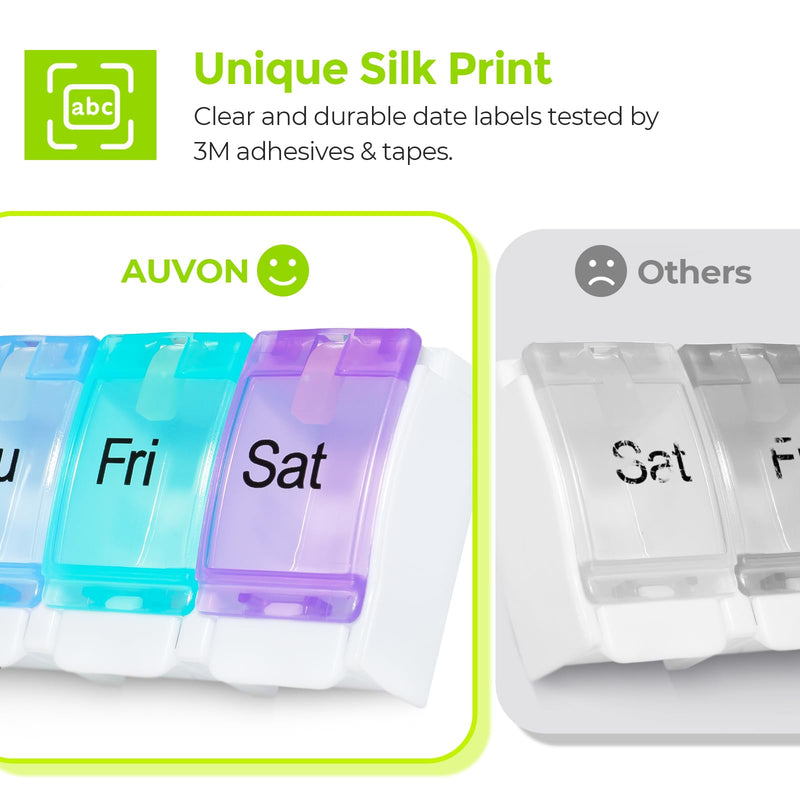 [Australia - AusPower] - AUVON Weekly Pill Organizer Arthritis Friendly, BPA Free Travel 7 Day Pill Box Case with Spring Open Design and Large Compartment to Hold Vitamins, Cod Liver Oil, Supplements and Medication Cream White 
