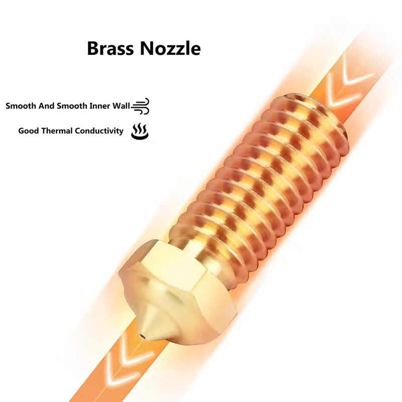 [Australia - AusPower] - 6PCS 3D Printer Extruder Nozzles Kit for QIDI X-Smart 3/X-Plus 3/X-Max 3, Packed High Temperature and Wear Resistance 1PC 0.4mm Hardened Steel Nozzle, 1PC 0.2mm/0.4mm/0.6mm/0.8mm/1.0mm Brass Nozzle 6PCS Nozzles for QIDI X-Smart3/X-Plus3/X-Max3 