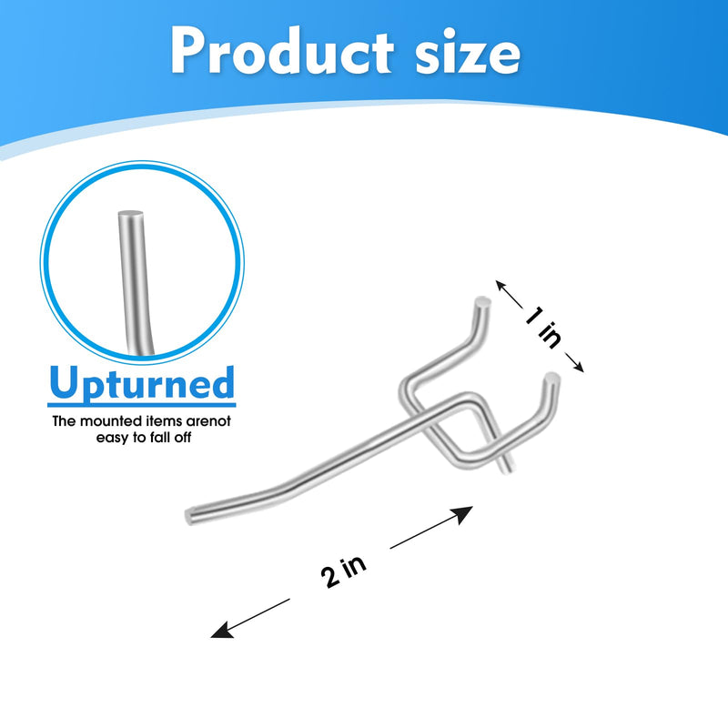 [Australia - AusPower] - 50 Pack 2 Inch Pegboard Hooks, L Shape Metal Hooks Kit for 1/4" and 1/8" Pegboard, Utility Hooks Suit for Organizing Storage Tools, Garage, Kitchen, Office, Tools 