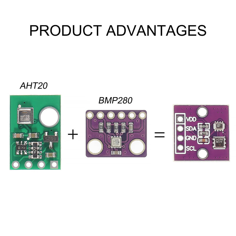 [Australia - AusPower] - Alinan 4pcs AHT20+BMP280 Temperature Humidity and Air Pressure Module High-Precision for Arduino 