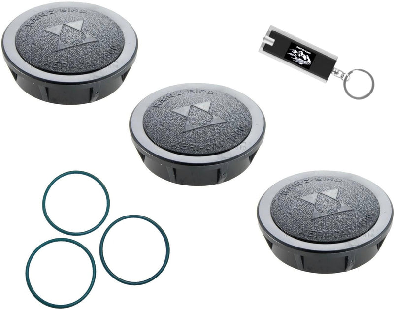 [Australia - AusPower] - Pack Rainbird Sprinkler Head Cap and Seals, 1800XC - Rainbird 1800 Series Spray Head Cap, Sprinkler Head Cover, 1800CAPS Spray Head Cap, Xeri-Cap for 1800 Series Spray Bodies w/ LED Keychain Light 