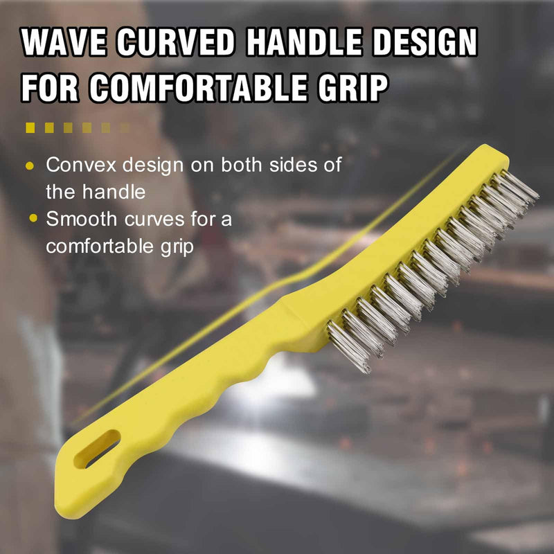 [Australia - AusPower] - 2 Pcs Stainless Steel Wire Brush, Wire Brushes for Cleaning Rust Heavy Duty Rust Remover for Metal Welding Wire Brush with Curved Handles 11 Inch for Rust Removal, Deburring by Chillnhangby 2 pcs wire brush 