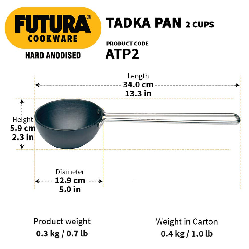 FUTURA Anodised Heating Pan, 4.72 IN, Black 2 CUP