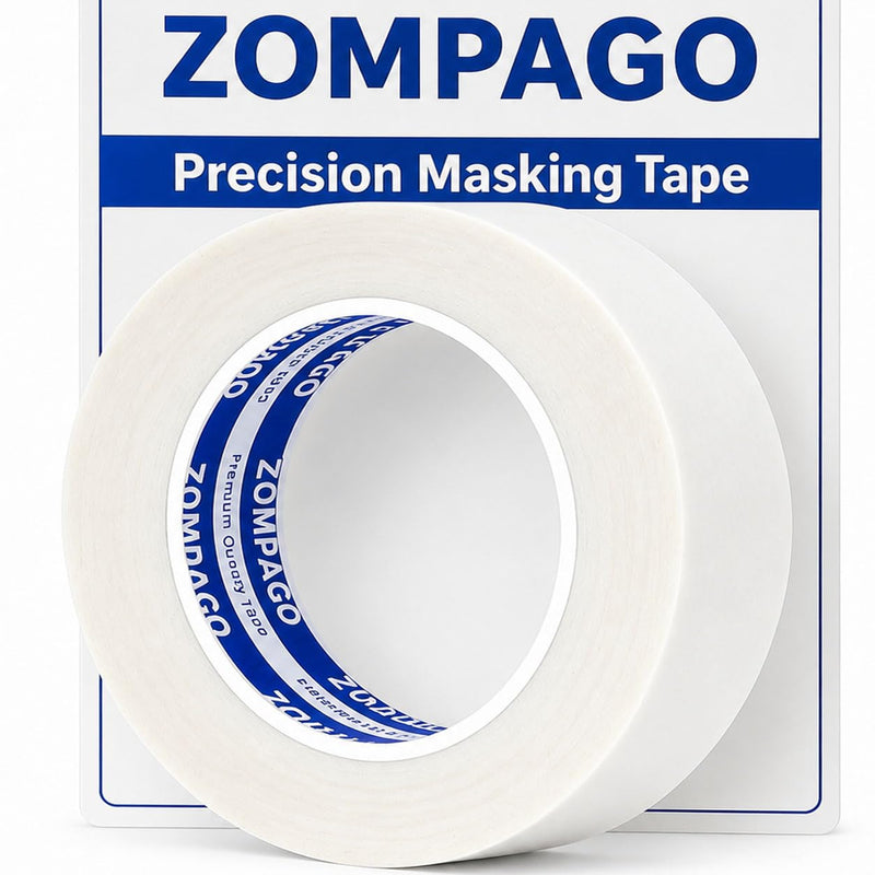 ZOMPAGO Beige Painters Tape 0.7in x 164FT - Premium Masking Tape for Painting,Arts & Crafts, DIY - Clean Release Paint Tape for Walls, Delicate Surfaces & Automotive - Paint Supplies & Painting Tools 0.7 In x 66FT