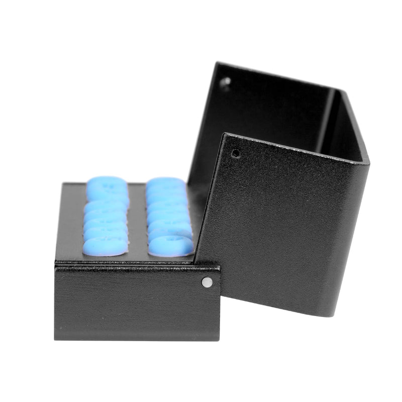 [Australia - AusPower] - 2Pcs 16 Holes Bur Block Holder with Silicon Cover Autoclavable Burs Block Case for Placing FG RA Burs (black) Black 