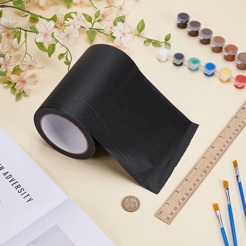 FINGERINSPIRE 30 Yards Black Painter Tape 5.9inch Wide Black Masking Tape Adhesive Ribbon Textured Paper Wide Painters Ribbon Roll for Painting Packaging Windows Protection DIY Crafts Handwork 30 Yardsx5.9Inch 1