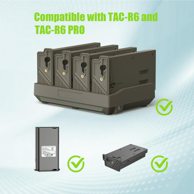 Reveal Lithium Battery Charger 4 Port Charger with LED Indicator Lights Compatible with Reveal Hunting Trail Camera