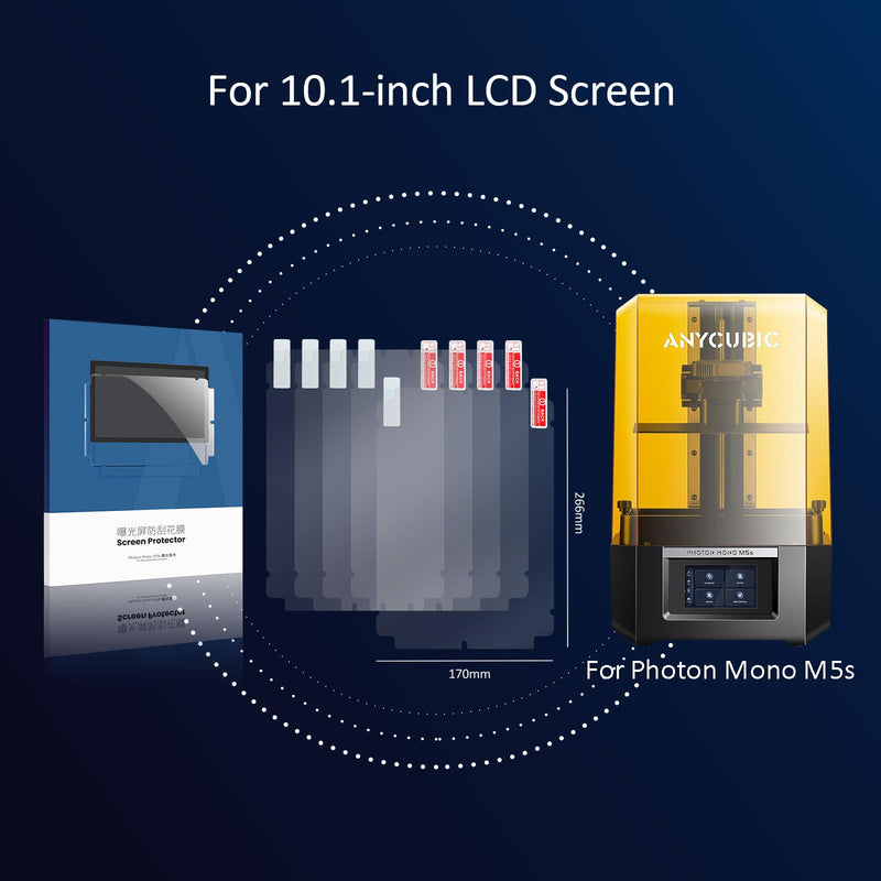 Anycubic Photon MONO M5s 3D Printer Screen Protector,Original Protective Film 5Pcs for 10.1 inch LCD SLA UV Resin 3D Printer-Thickness 0.1mm-ONLY for Photon MONO M5s&M5s Pro NOT for Photon MONO M5 10.1''-M5s