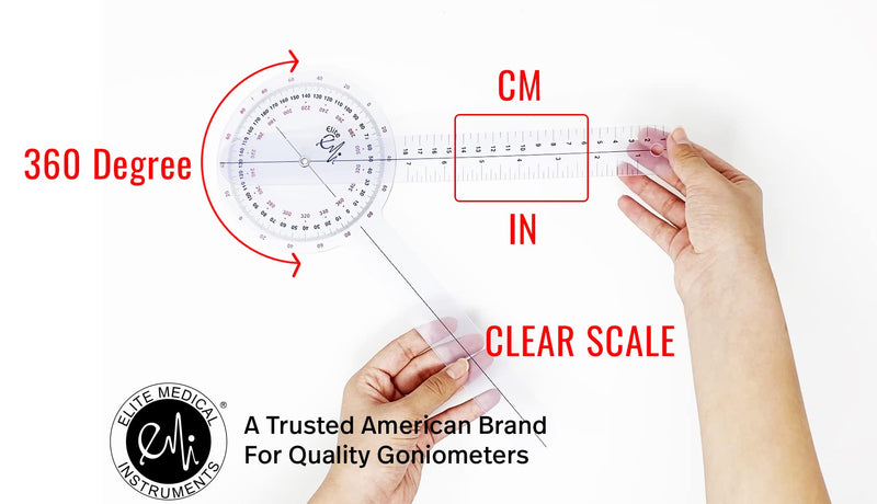 [Australia - AusPower] - EMI Goniometer Set – 12", 8", 8" Spinal | 3-Piece Medical Goniometer Kit for Physical Therapy, Rehabilitation & Joint Measurement | EGM-428 