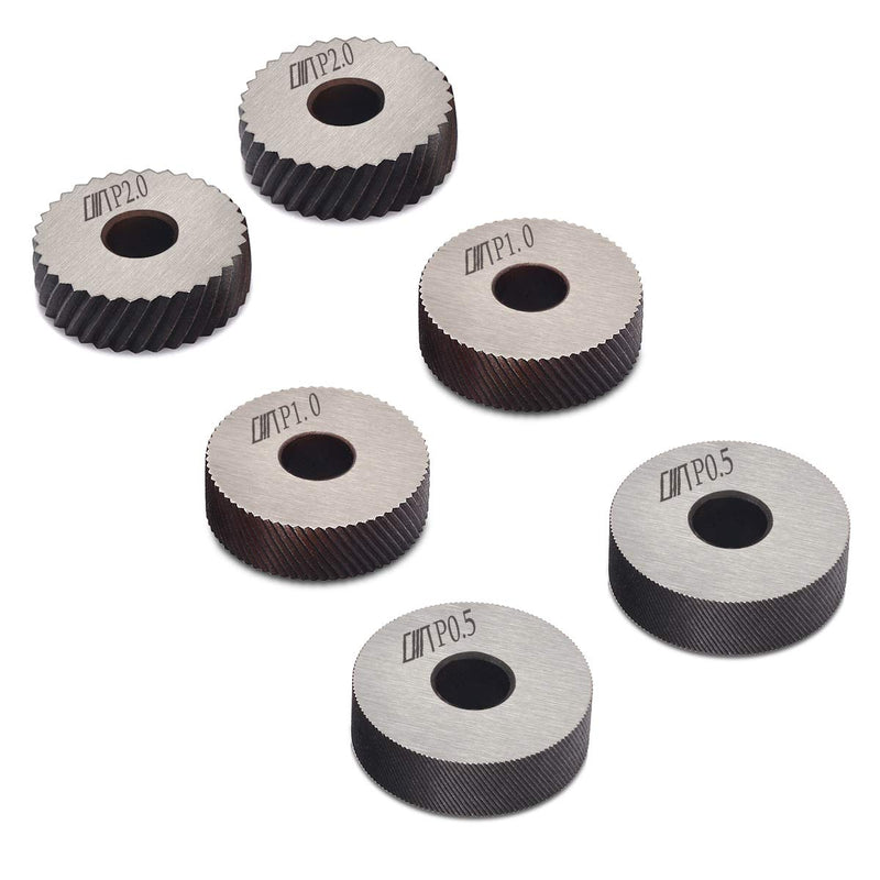 7-Piece Knurling Tool Set, 9SiCr Steel, 0.5/1/2 mm, Diagonal + Linear Knurling Wheels, for Lathe, Metalworking, Non-Slip
