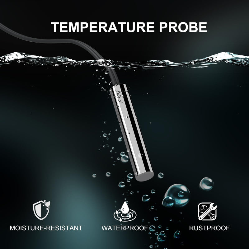 [Australia - AusPower] - DROK 10K Temperature Sensor Probe 3pcs, 1 Meter Waterproof Temp Sensor Probe, Stainless Steel 3950 NTC Temp Sensor Probe, Digital Temperature Transmitter Extension Cable 1-Meter/3.28ft 3 