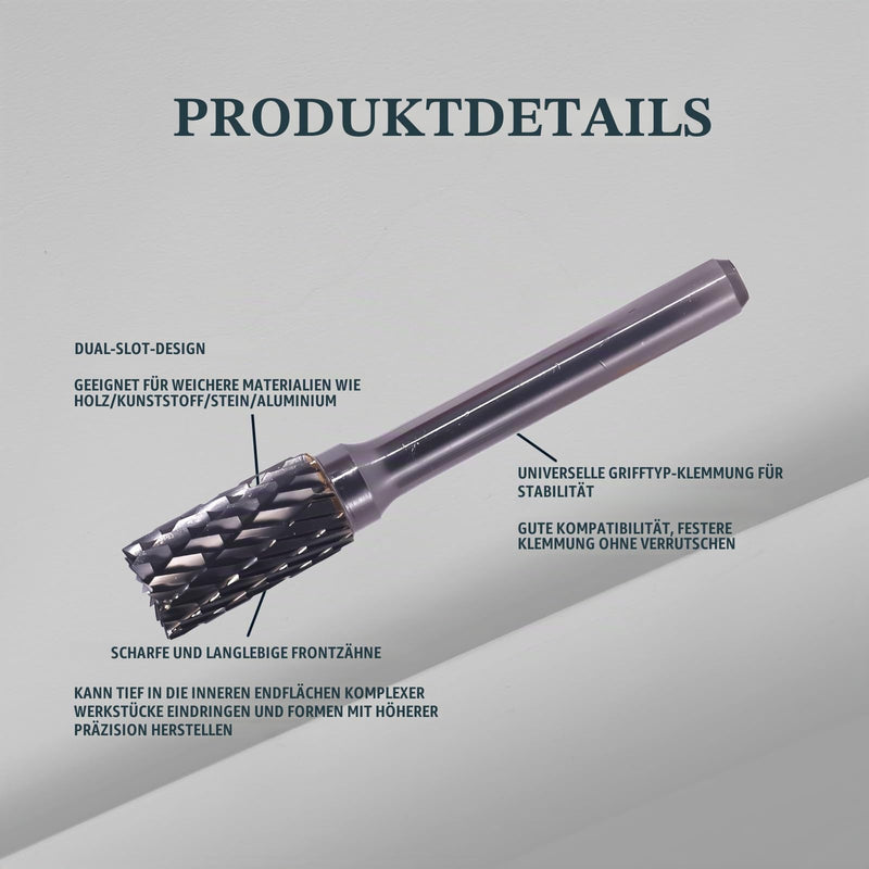 CSOOM Carbide Burr with 6 mm Shank, Rotary File, Ball Nose, Tree Shape, Cutting Cutter, for Steel, Metalworking, Polishing and Engraving B12
