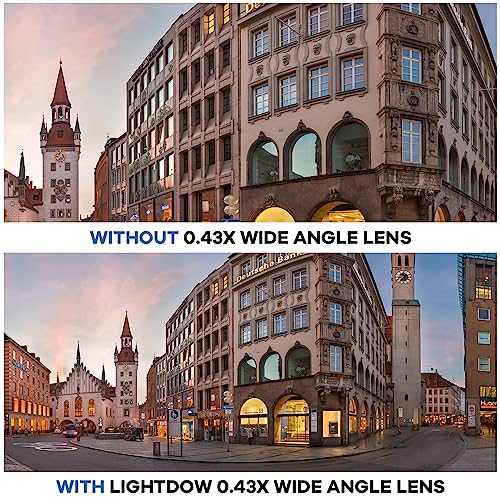 Lightdow 52MM 0.43x High-Definition Wide Angle + Macro Lens Attachment for Nikon D-Series and More - Enhance Your Photography Creativity (φ52mm) φ52mm