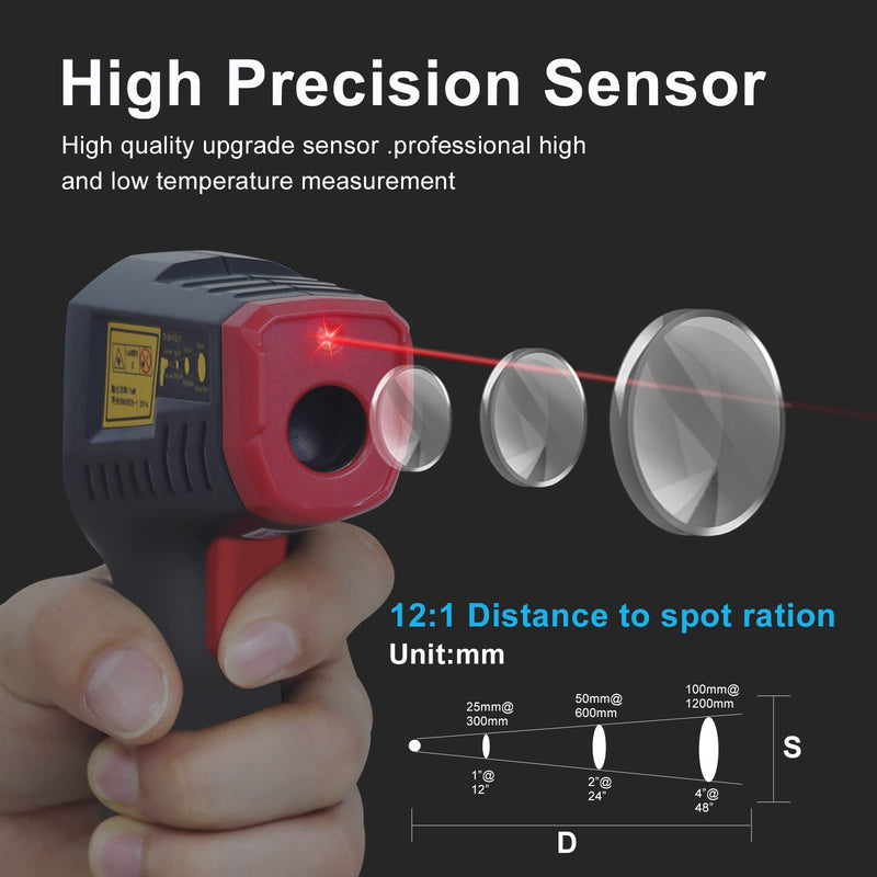 [Australia - AusPower] - UNI-T Infrared ir high Temperature Thermal Gun for Cooking Automotive, -58°F~932°F Non Contact Thermometer Pyrometer for Pizza Oven Griddle Food Meat Surface Laser Temp Gun Gauge UT306C 