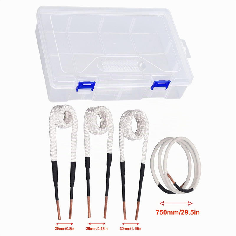 4 Pieces Induction Heating Coils Induction Heating Set Flameless Induction Bolt Heating Tool Coil Induction Heating Accessories 3.0 mm Brass Core