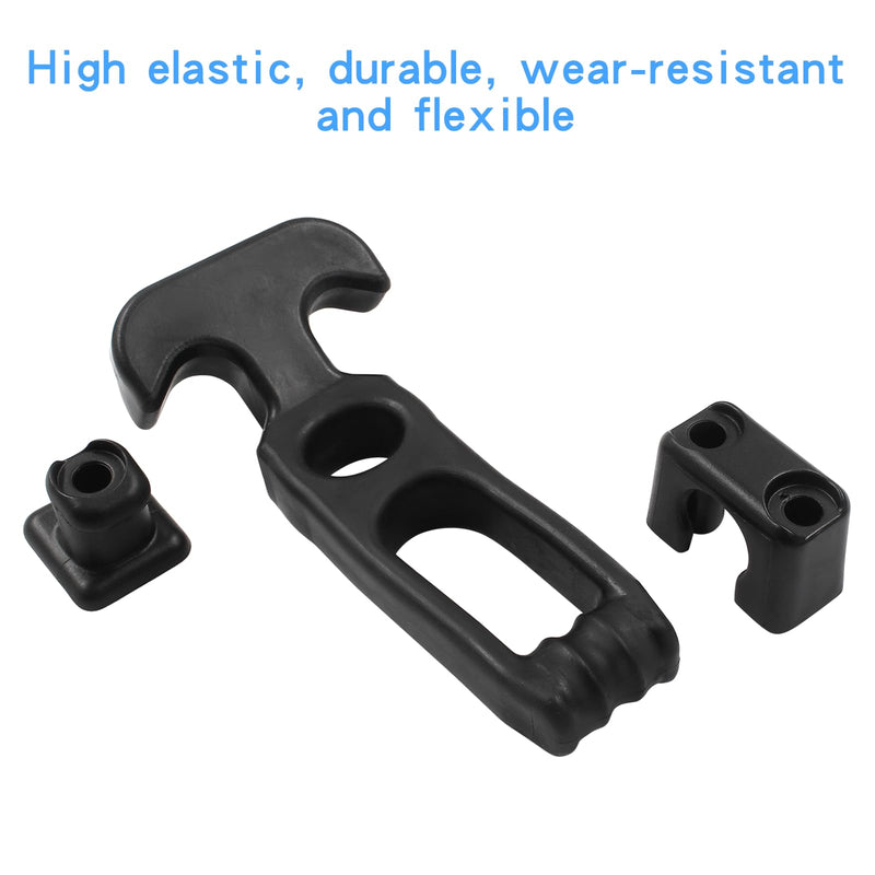 [Australia - AusPower] - 4.3"*1.8" Rubber Latches Flexible T Handle Draw Latch, 2PCS Rubber Draw Latch, Rubber Latch T Handle for Tool Box, Cooler, Golf Cart or Engineering Machine Hood (Black) Black 