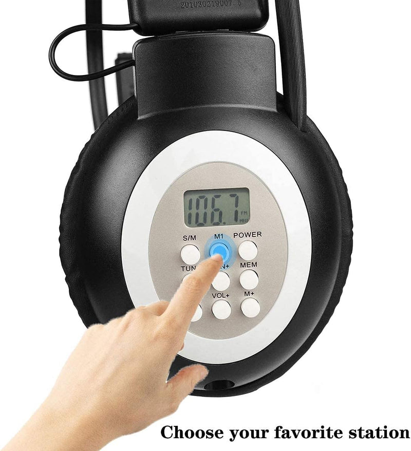 [Australia - AusPower] - AM FM Radio Headphones, Personal Portable Radio Headset am/fm Digital with Best Reception for Jogging, Mowing, Cycling, Meeting, Powered by 2 AA Batteries (Not Included)…… am/fm headphones 