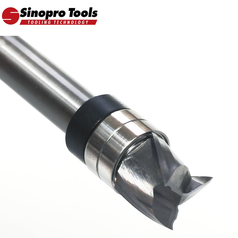 [Australia - AusPower] - Sinoprotools Spiral Cutter 8 mm Shank Solid Carbide Milling Cutter 3 Flute Up Cut Groove Cutter 12 mm Cutting Diameter 10 mm Cutting Length Flush Profile Cutter for Wood Edges Flush for Milling or 8x12x10mm 
