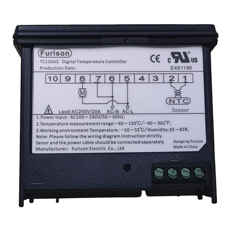 [Australia - AusPower] - Refrigerator Temperature Controller, Fridge Freezer Thermostat - Digital Display, Precise Cooling Control for Home & Commercial Use, Easy Install, Energy Saving, 100~240V 