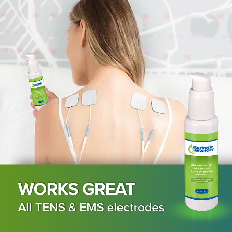 [Australia - AusPower] - Electrode Extender Conductive Adhesive Gel by PMT – Enhance Durability, Adhesion and Conductivity for TENS/EMS Electrodes; Extend Life of Electrodes and Increase Adhesion – 3.5oz 