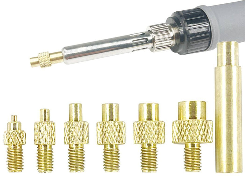 [Australia - AusPower] - 3D Printing Brass Nuts Threaded Inserts 360Pcs M2 M2.5 M3 M4 M5 M6 Female Thread Metric Knurled Nuts Assortment Kit Brass Heat Set Insert for Plastic and 3D Components, Heat Set Insert Tips Tool 