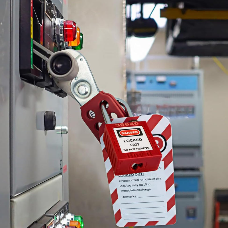 [Australia - AusPower] - 2 Red Loto Locks, Keyed Different, 2 Keys Per Lock, OSHA Compliant Lockout Tagout Locks Purple 