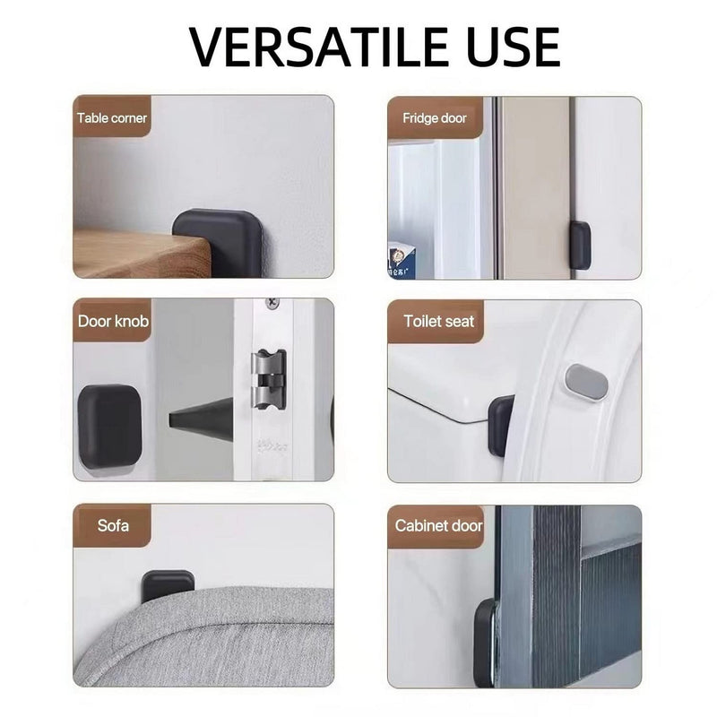 [Australia - AusPower] - Door Stoppers Wall Protector - Silicone Door Knob Guard Wall Shield - Self-Adhesive Door Handle Bumper Silencer for Home ? Office Walls (White, Gray, Black) 6pcs, Square 