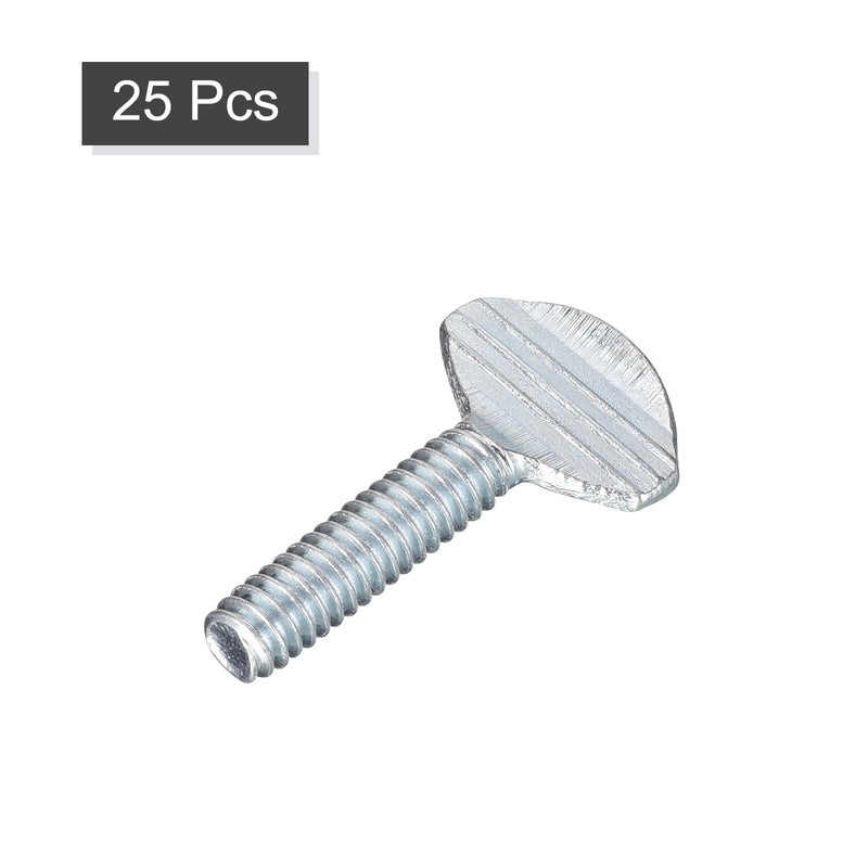 [Australia - AusPower] - uxcell 1/4-20 x 1 Thumb Screws, 25pcs Carbon Steel Fully Thread Galvanized Finger Tight Racket Screw 1/4-20 x 1" 25 
