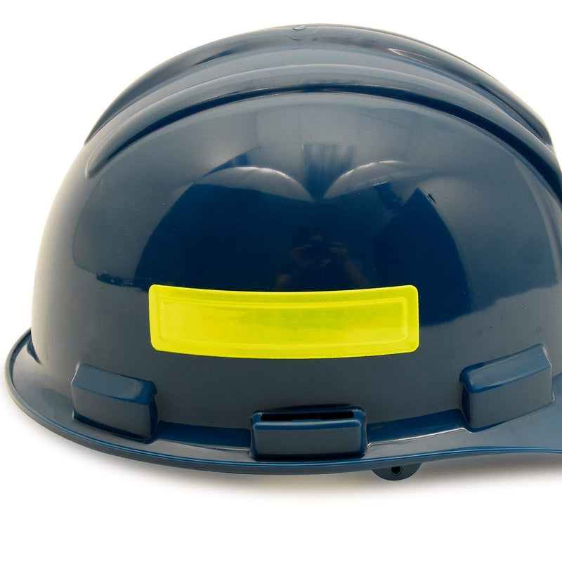 SmartSign Yellow Retro Reflective Hard Hat Stickers - 1" x 4", Pack of 16, Durable Helmet Stickers for Construction & Safety, High Visibility Helmet Strips, Fire Helmet Decals, Strong Adhesive