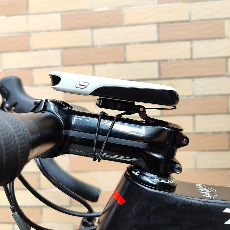 [Australia - AusPower] - Out Front Bike Stem Mount for Garmin Edge Wahoo Elemnt Bryton Rider Stages Dash Hammerhead Karoo Road Mountian Adjustable Handlebar Mount (Black) Black with stem cap 