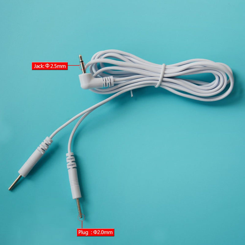 [Australia - AusPower] - Tens Unit Cords for Tens/EMS Machine,DC 2.5mm, 2 pins, Length 60'', Pack of 2 