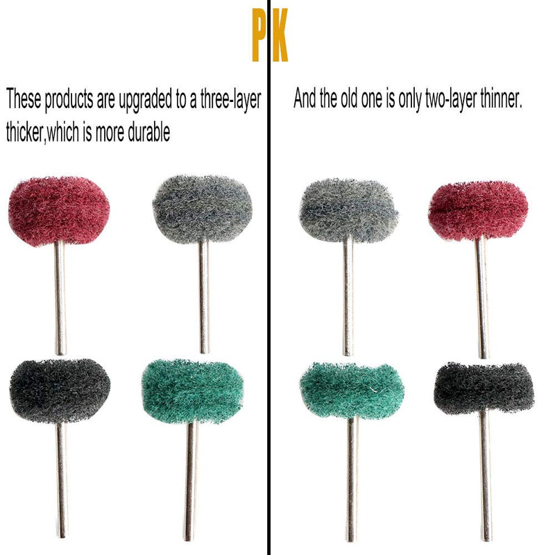 [Australia - AusPower] - FPPO 100PCS Abrasive Buffing Polishing Wheel Set for Rotary Tool,Mini scouring pad Brush Polishing kit, Removal of Rust,Deburring on Metal Surface,with 3mm Mandrel mix100pcs 