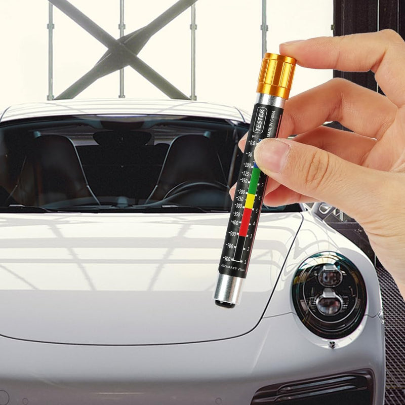 Magnetic Paint Thickness Gauge, Paint Thickness Gauge for Motor Vehicles, with a Tread Depth Gauge, Waterproof and Portable, Body Damage Detector, with Magnetic Probe Scale