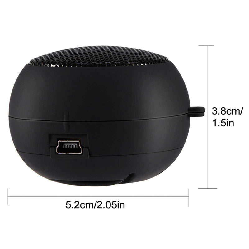 [Australia - AusPower] - Mini Speaker, Retractable Speaker with USB Charging Cable, 3.5mm Audio Interface Portable Speaker for MP3, MP4, MP5, Mobile Phones, Computers(Black, 12) black, 12 